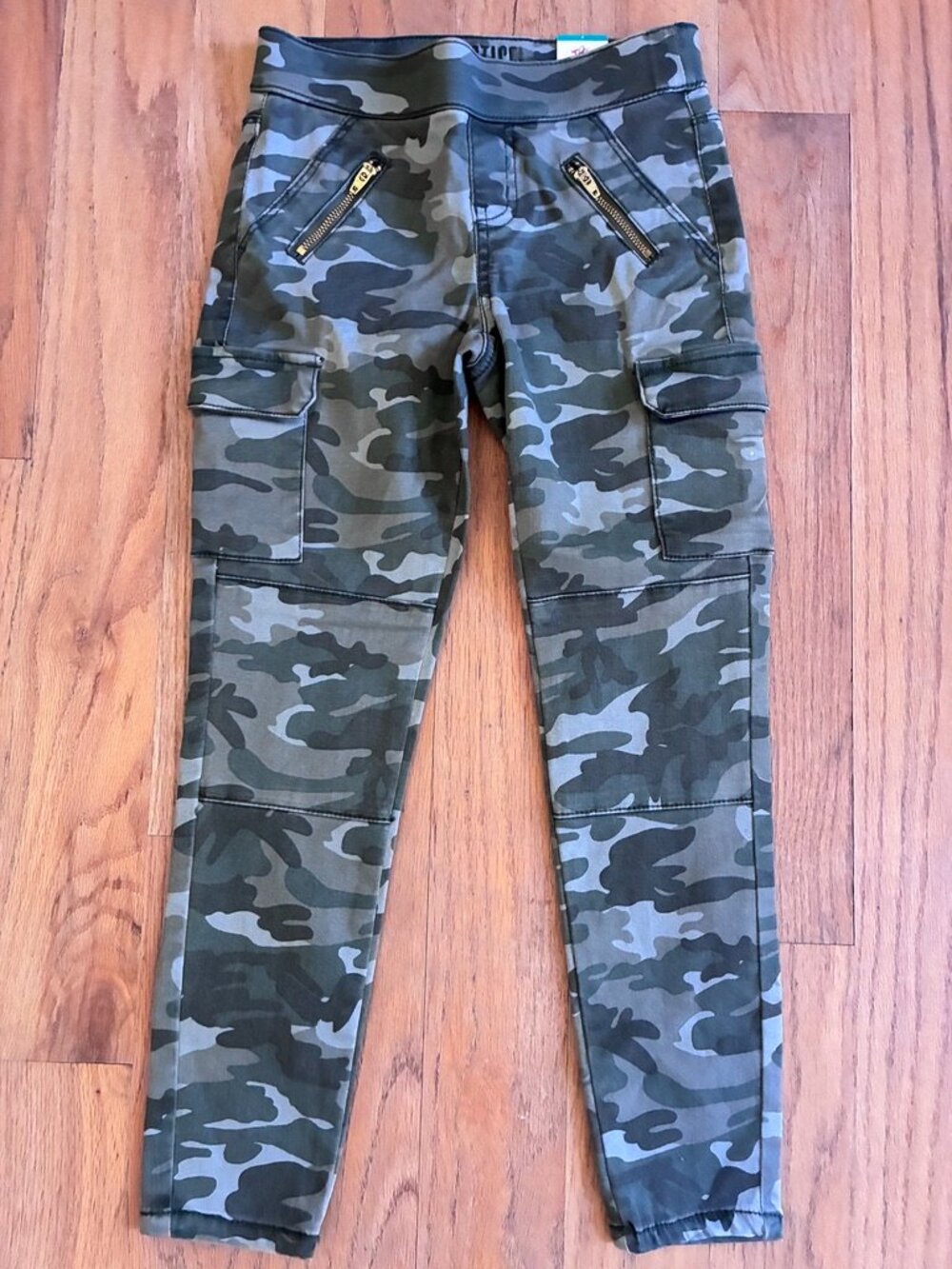 NWT Justice Girls Camo Moto Cargo Jeggings Zip Pockets Size 7